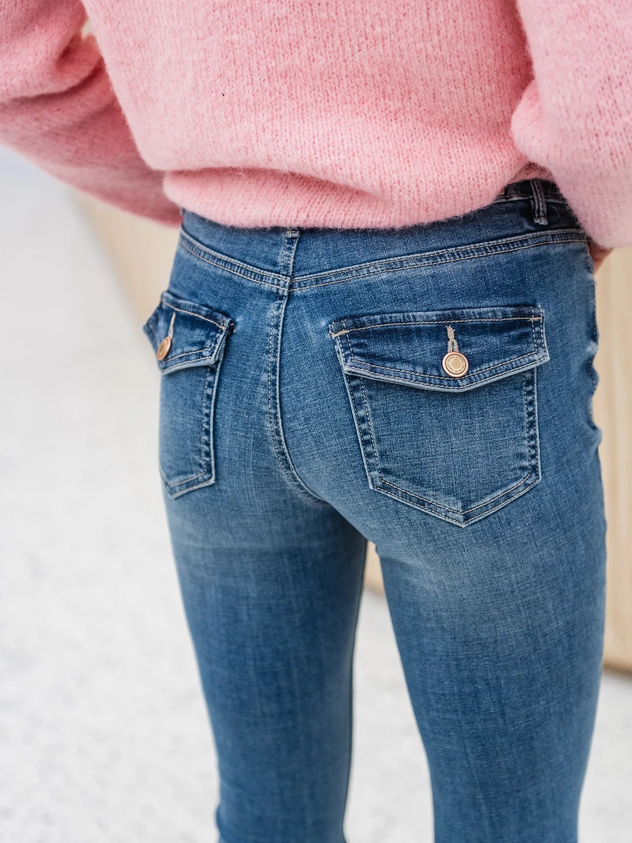 VMFLASH  pocket flared Jeans - Medium Blue Denim