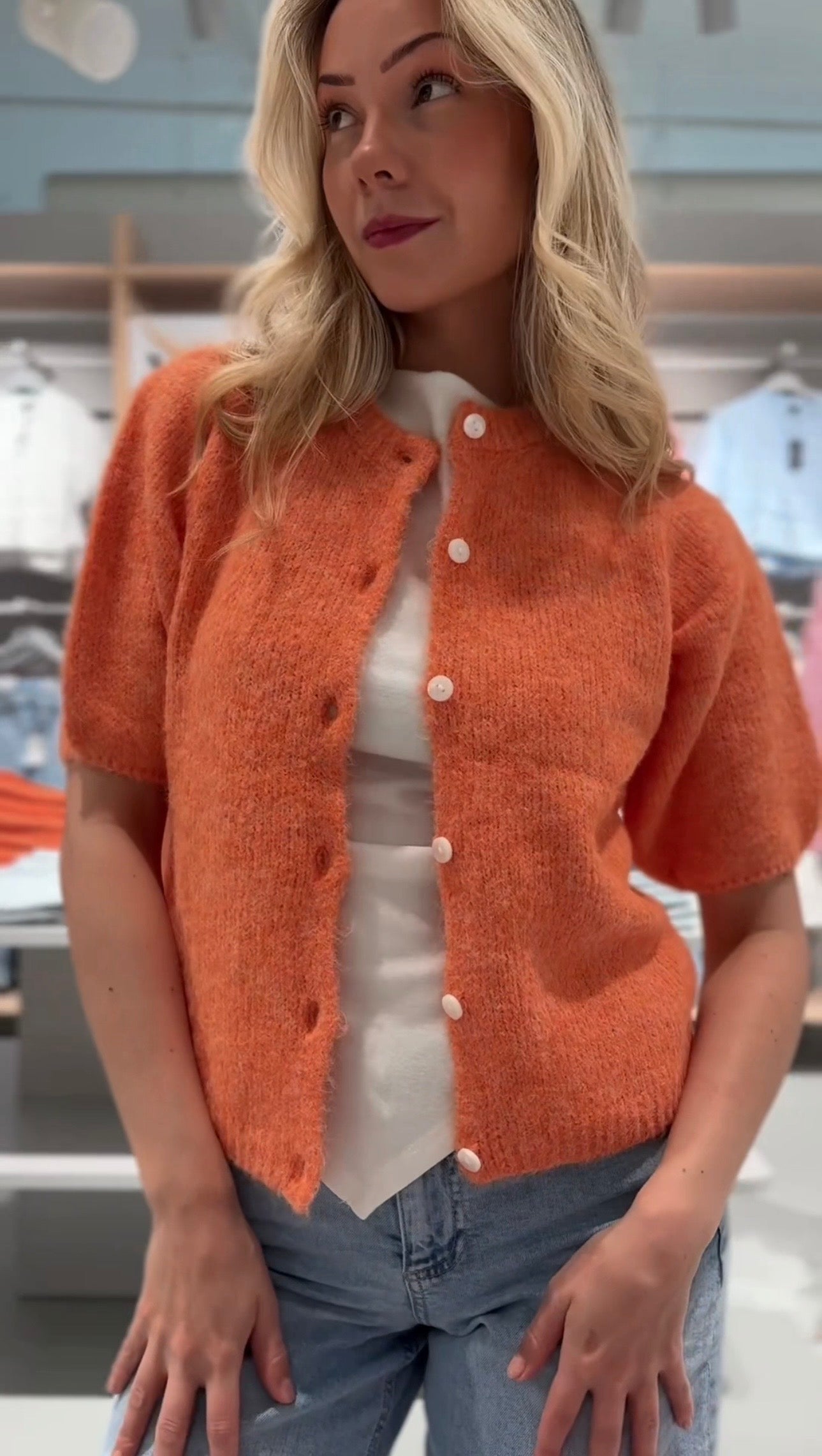 VMKARA Knit Cardigan - Cantaloupe