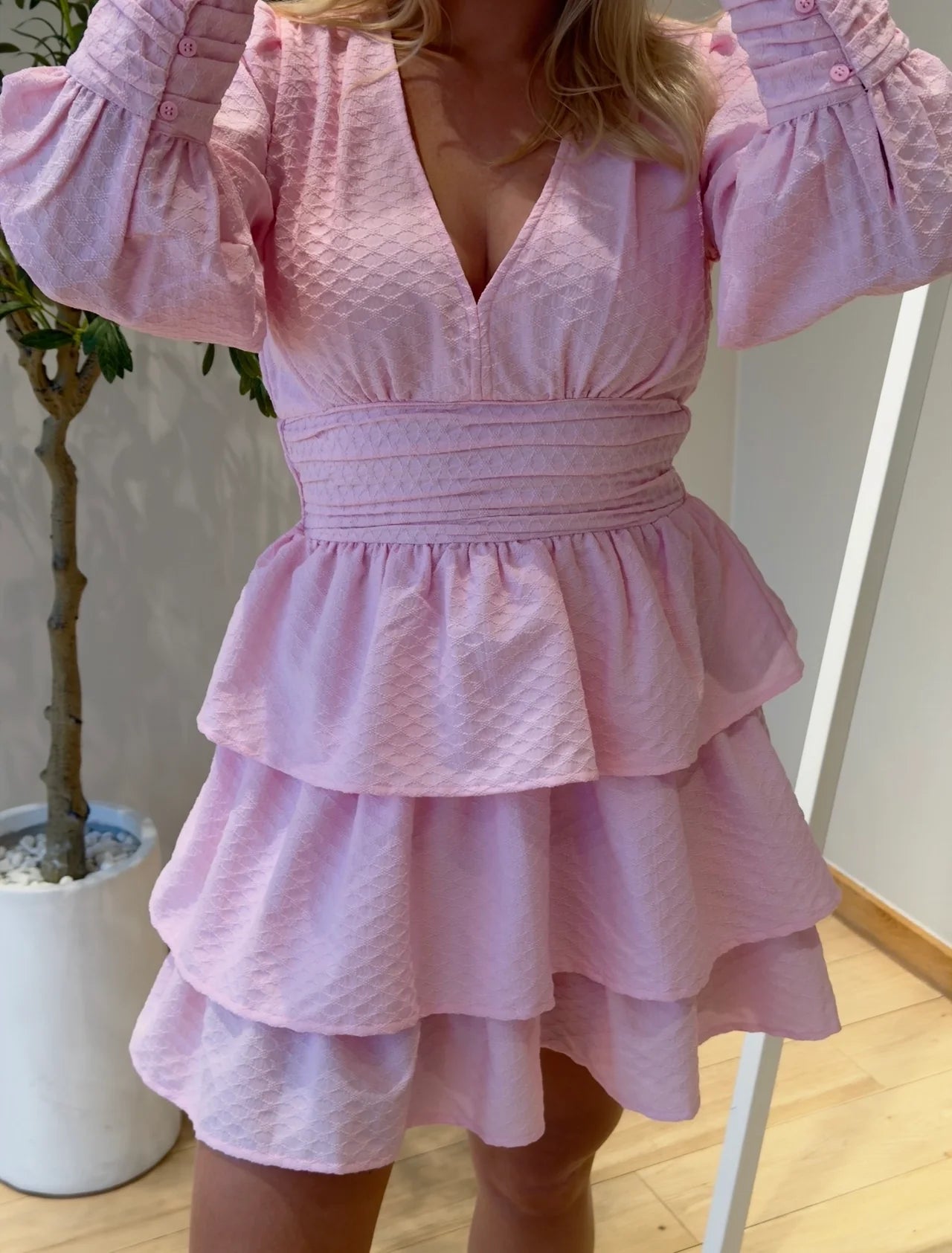 PCMONIKA Short Dress - Roseate Spoonbill