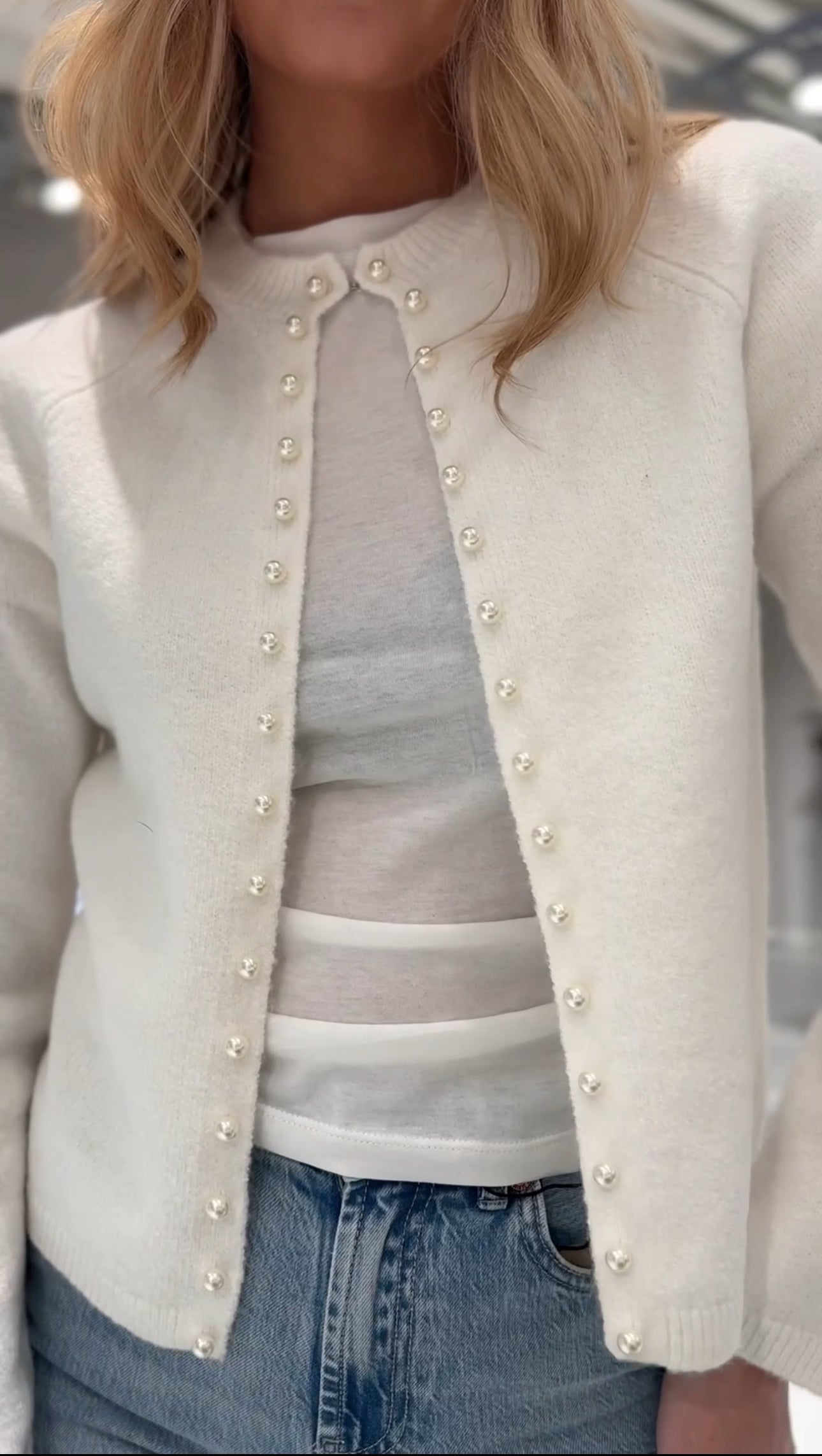 AWMAGALENE Knit Cardigan - Snow White