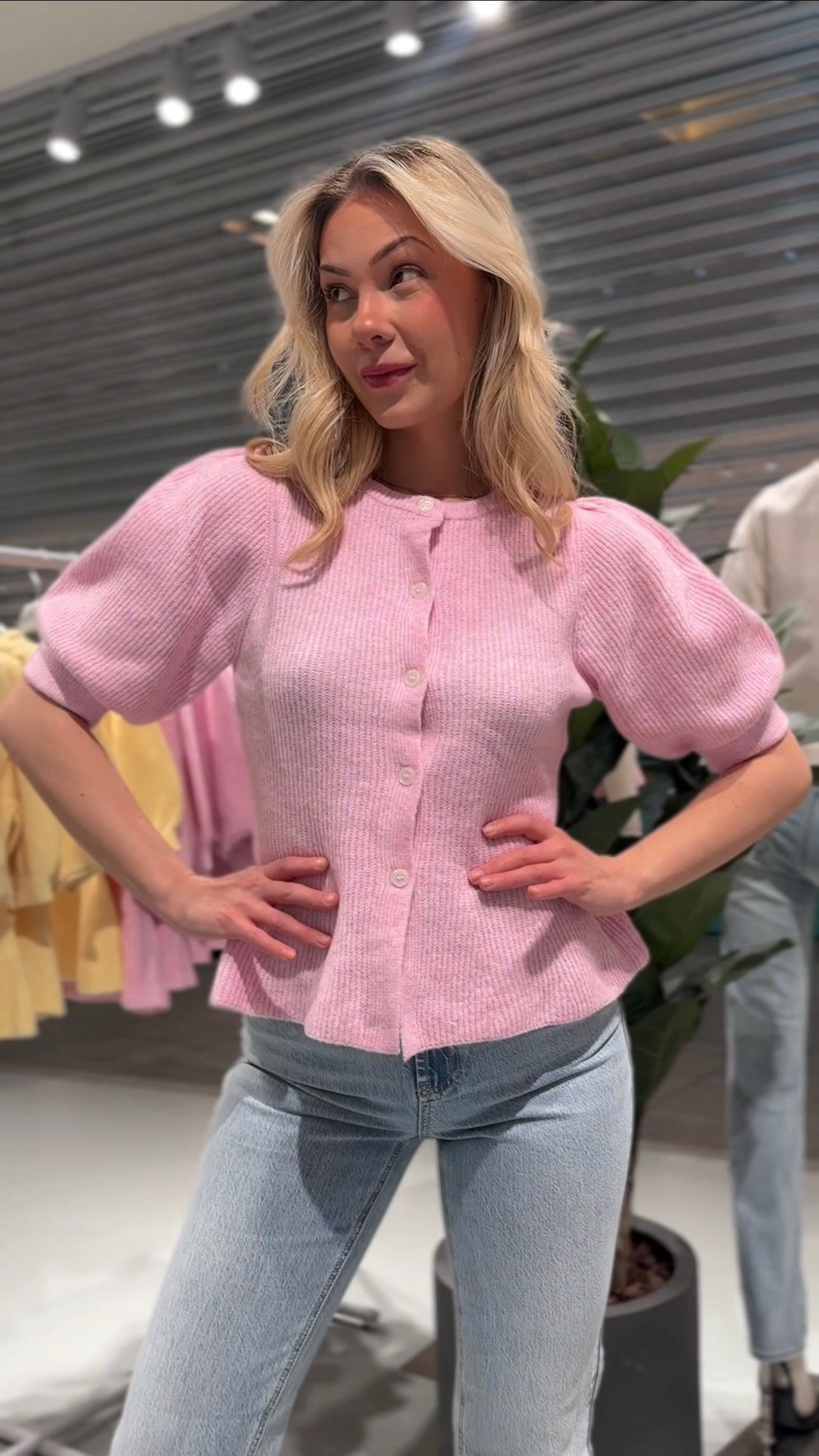 PCSILLY Knit Cardigan - Roseate Spoonbill