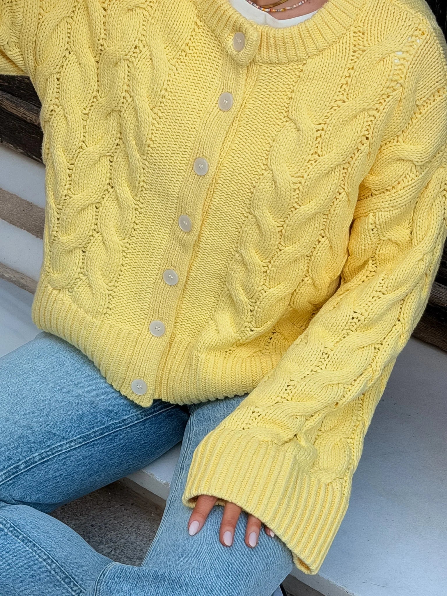 VMSVEA Knit Cardigan - Pale Banana