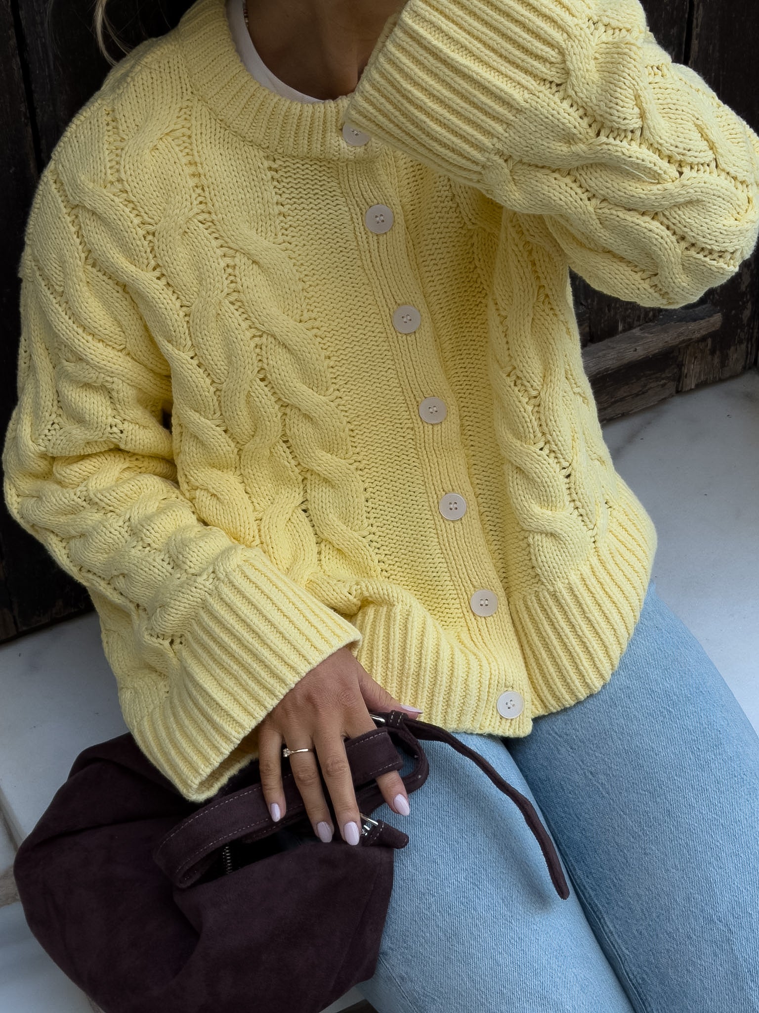 VMSVEA Knit Cardigan - Pale Banana
