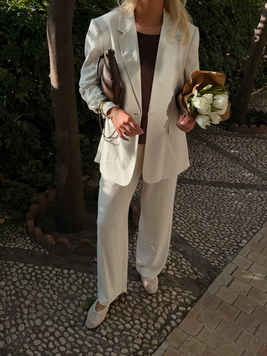 VMSISSEVERA Tailored Trousers - Oatmeal