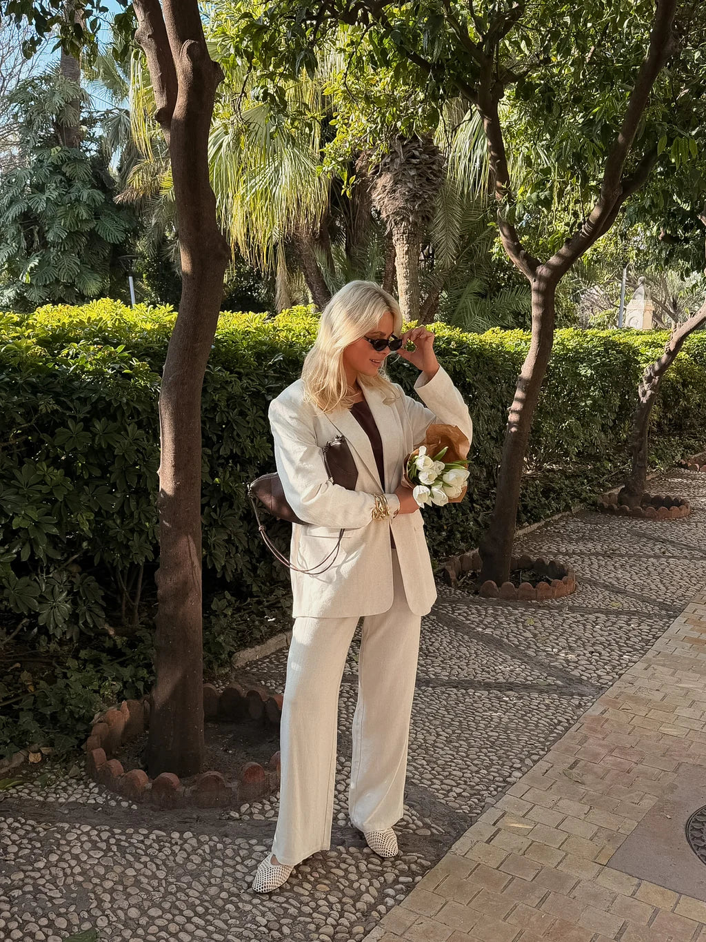 VMSISSEVERA Tailored Trousers - Oatmeal