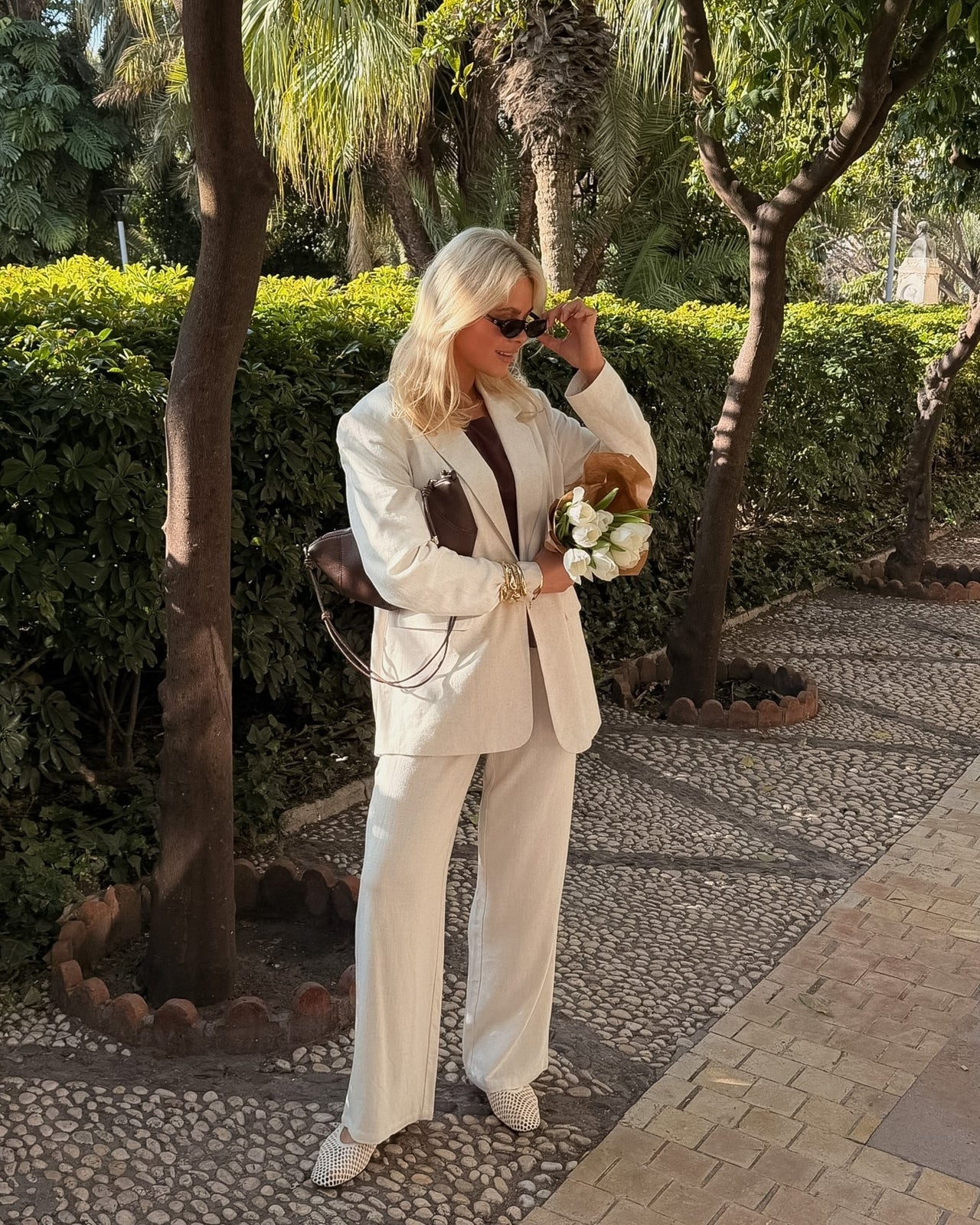 VMSISSEVERA Tailored Trousers - Oatmeal