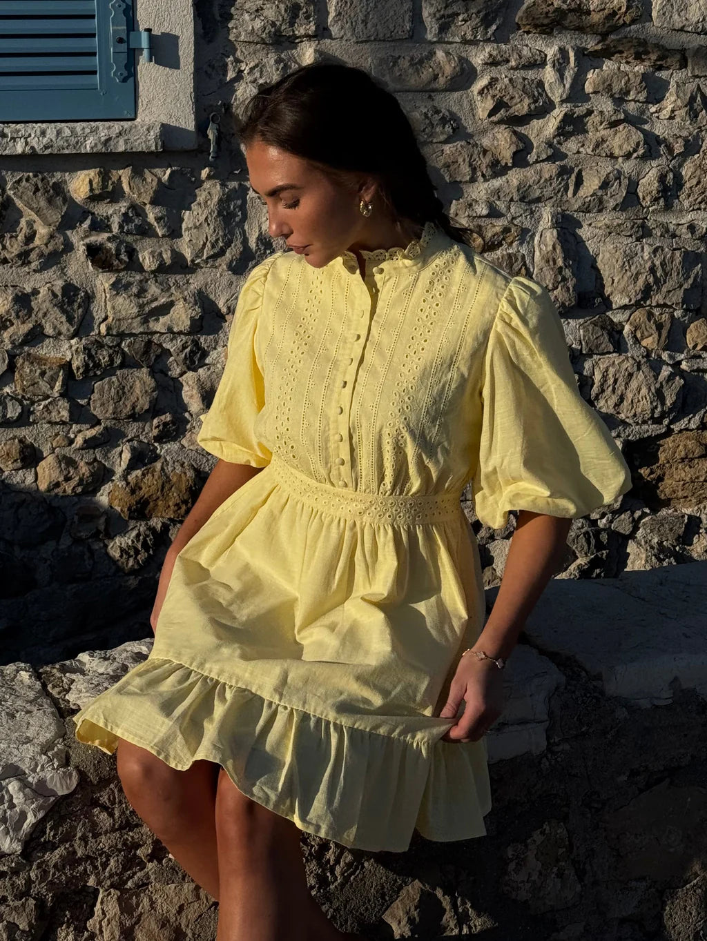 AWCLOVER Short Dress - Pale Banana