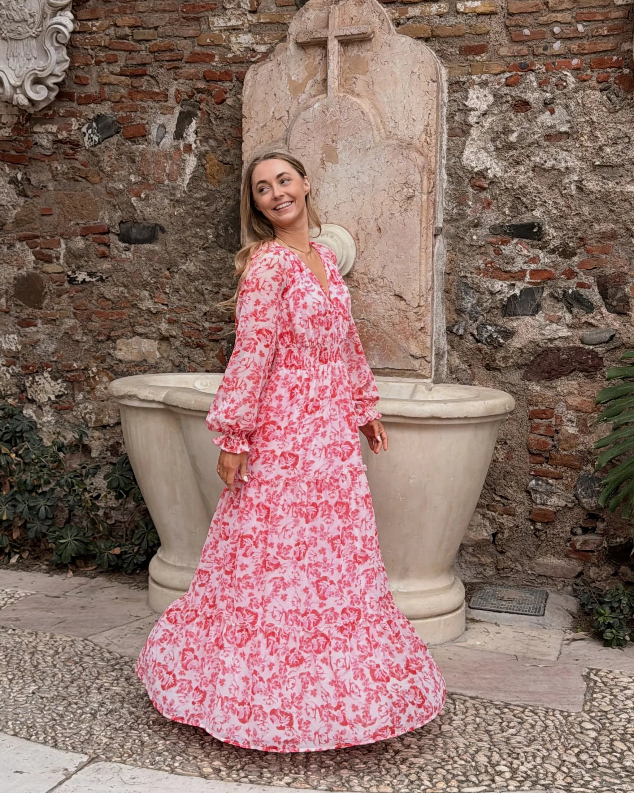 AWMAUDE Long Dress - Pink Marshmallow