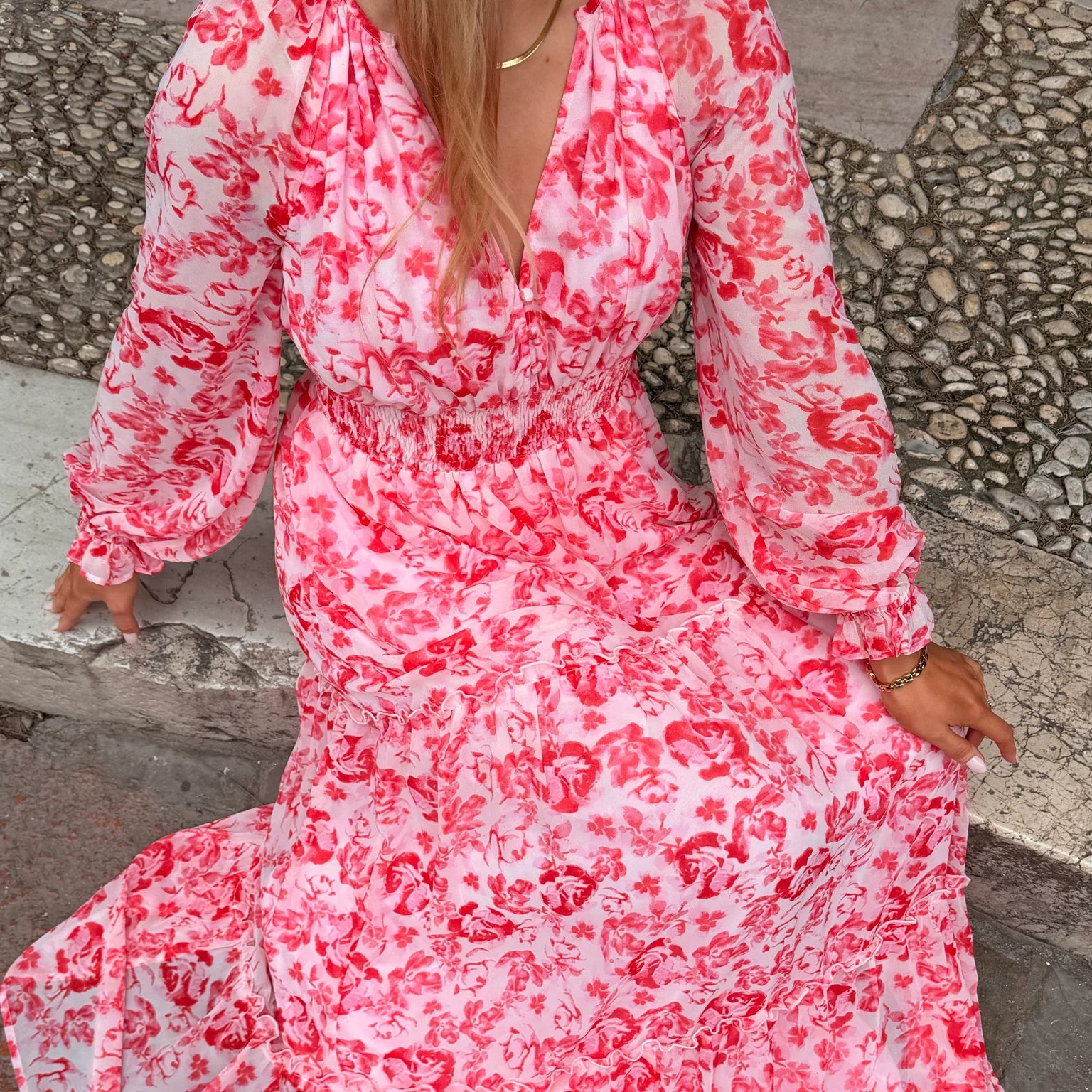 AWMAUDE Long Dress - Pink Marshmallow