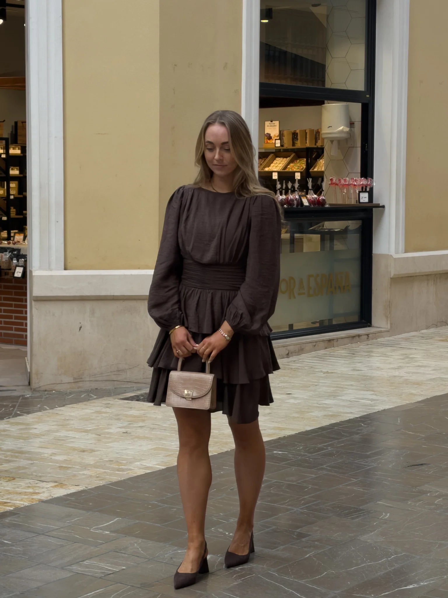 VMLISE Short Dress - Chocolate Brown