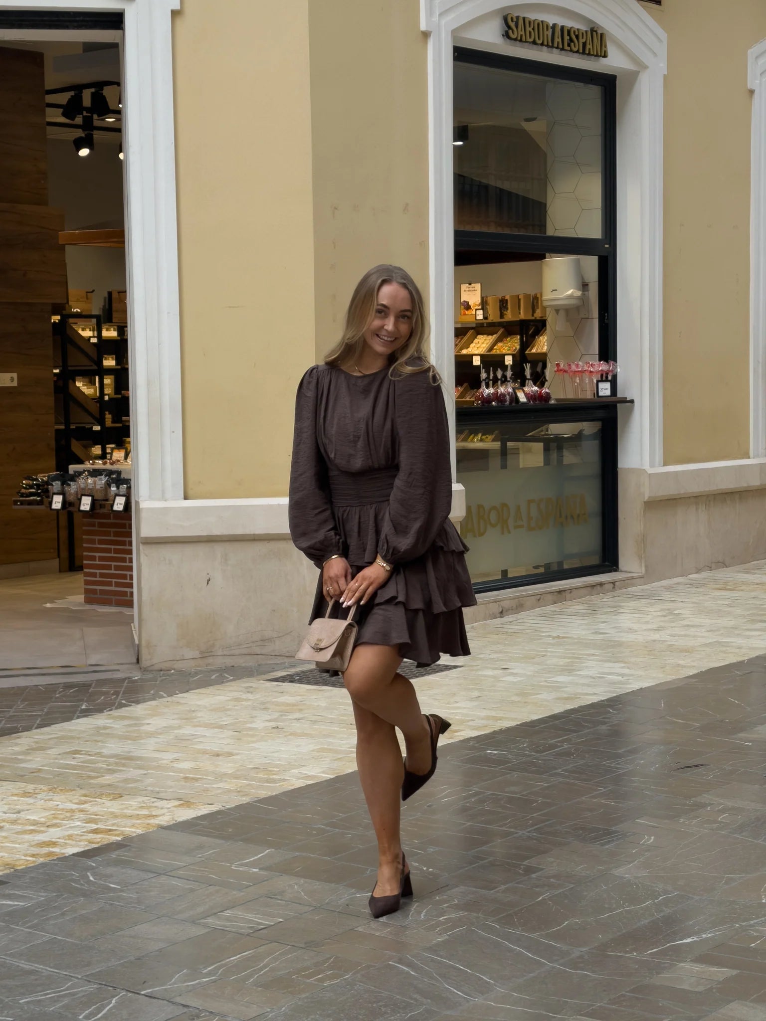VMLISE Short Dress - Chocolate Brown