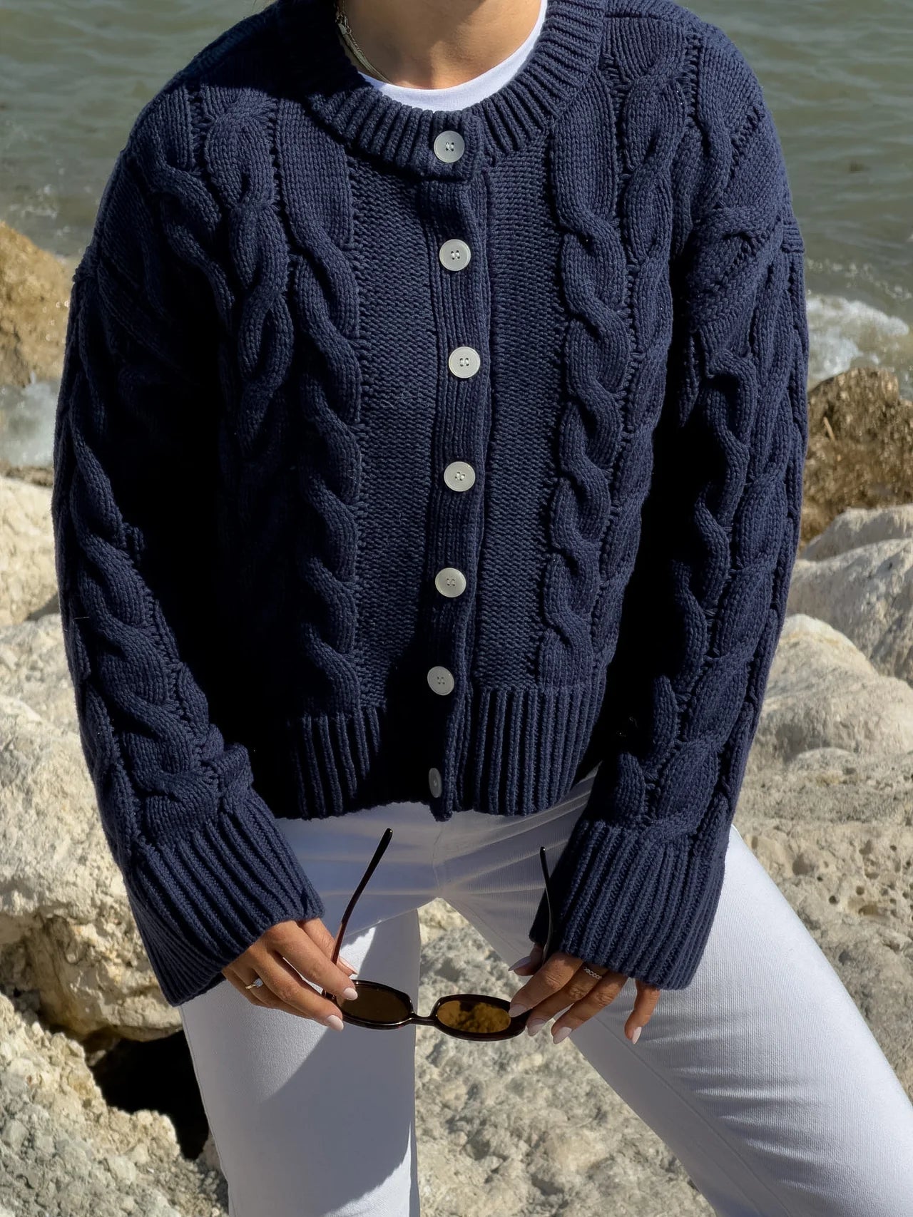 VMSVEA Knit Cardigan - Navy Blazer