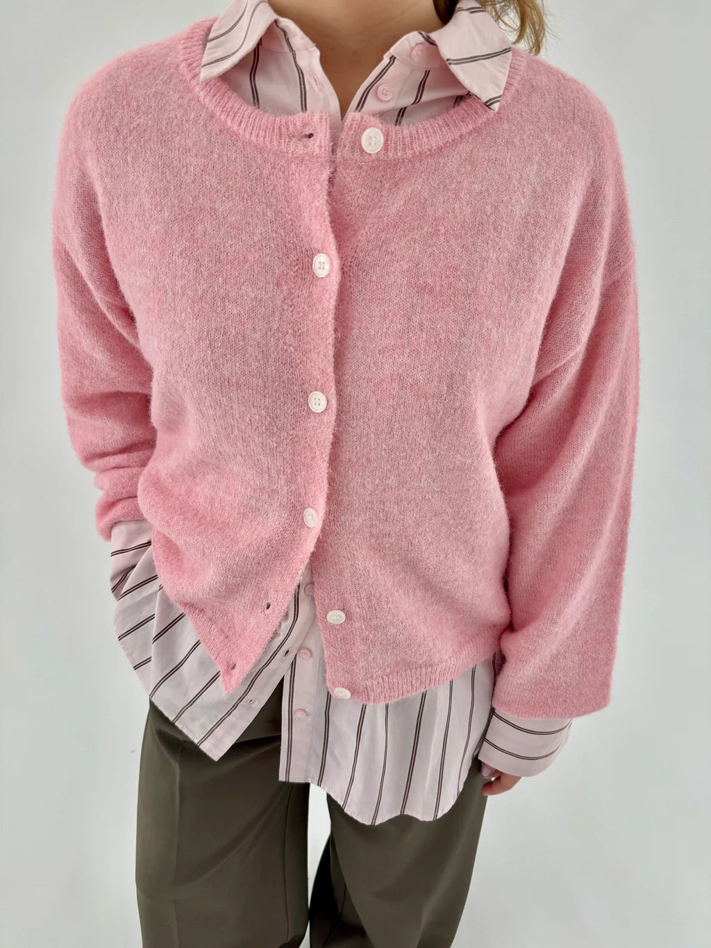 VMHOPE Knit Cardigan - Roseate Spoonbill
