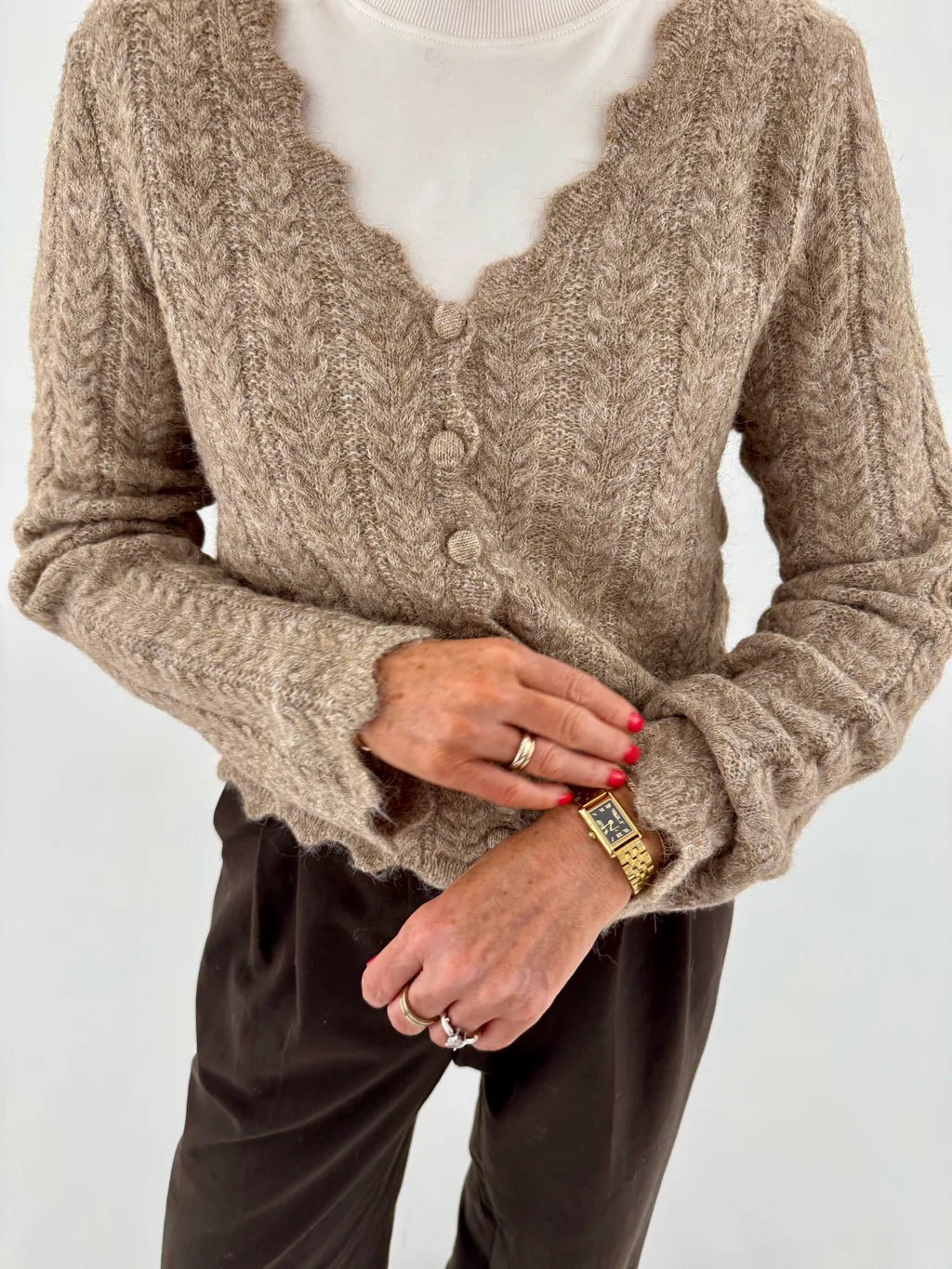 PCFEVERI Knit Cardigan - Fossil