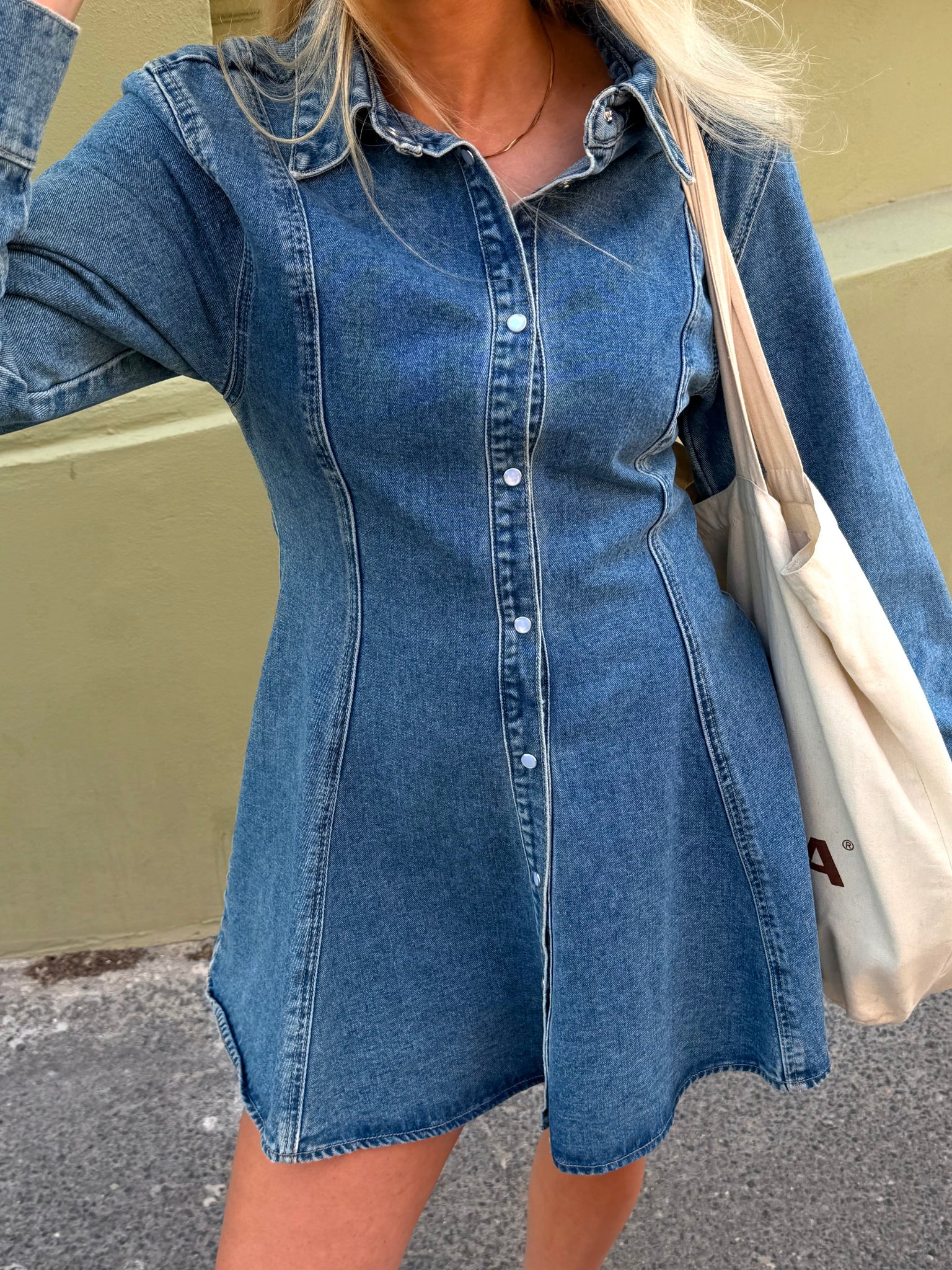VMJESSIE Short Dress - Medium Blue Denim
