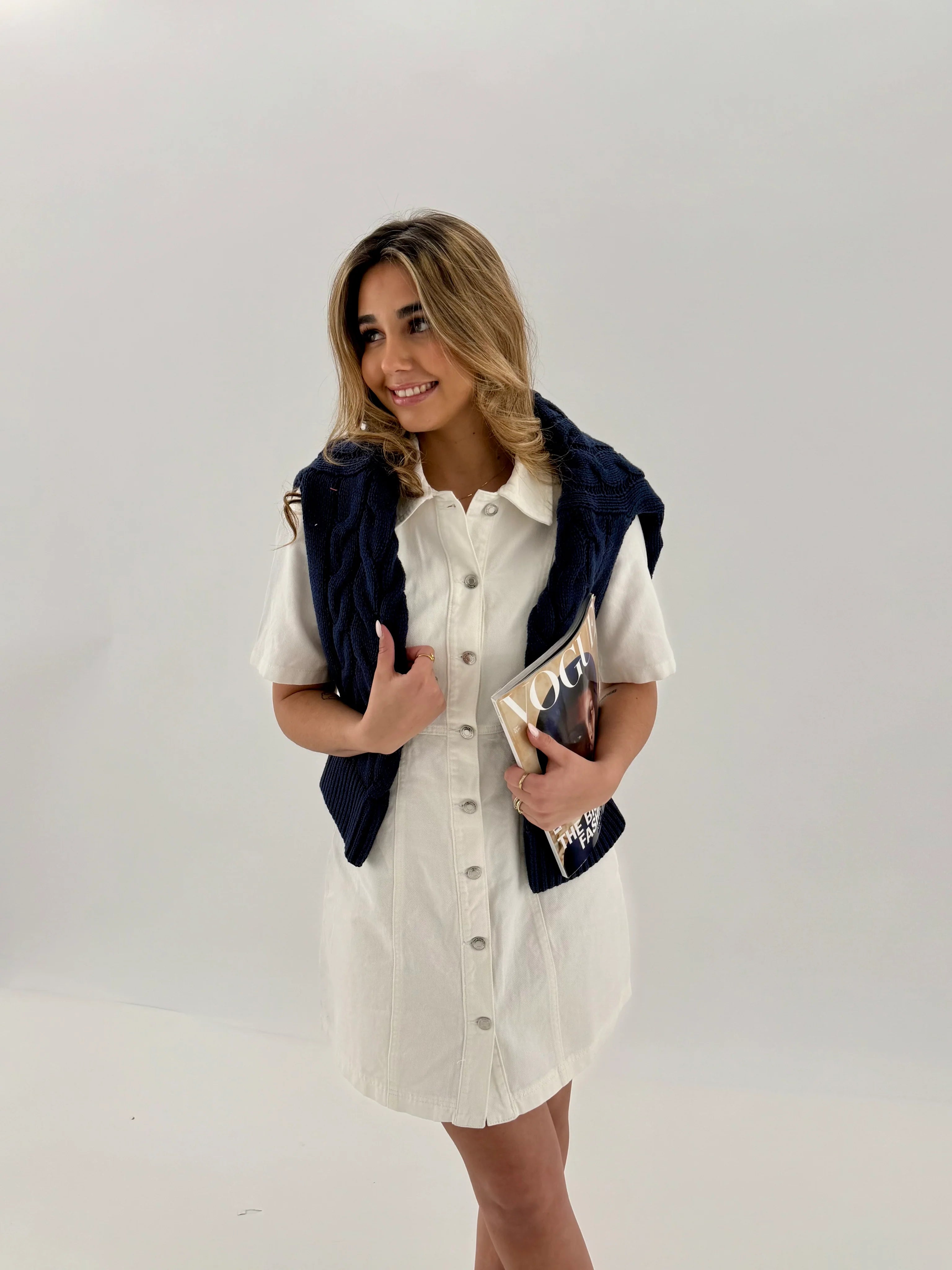 VMDAISY Short Dress - Cloud Dancer