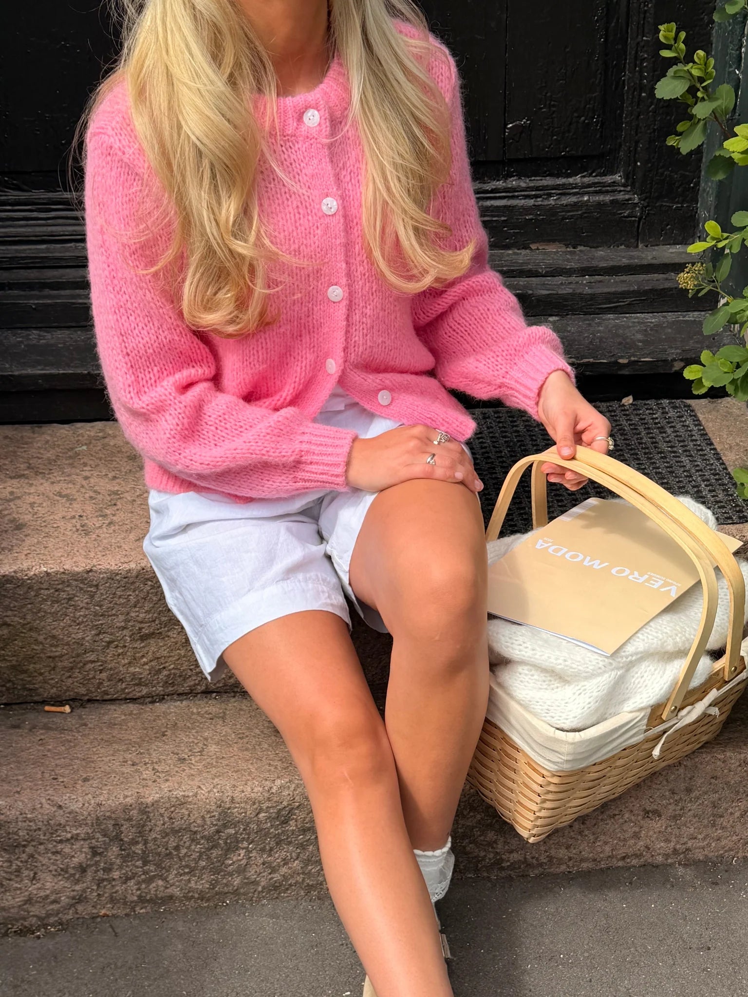 VMWILO Knitted Cardigan - Pink Cosmos