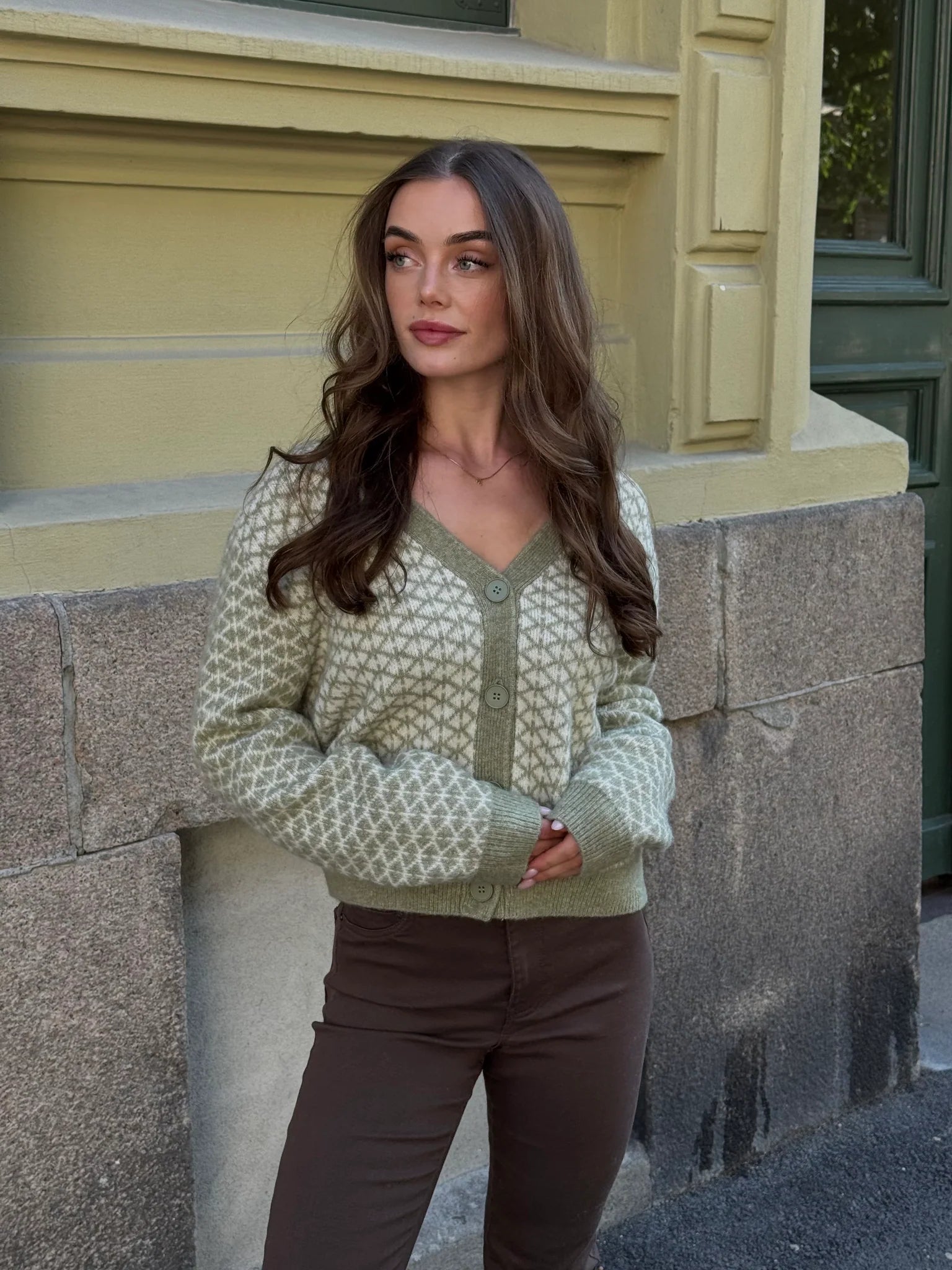 VMLOVE Knitted Cardigan - Oil Green