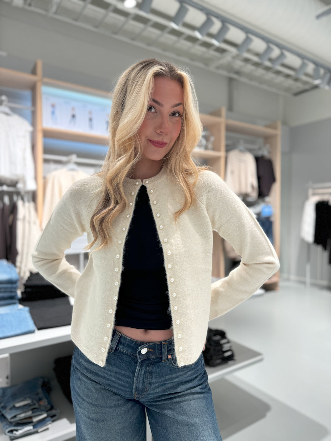 AWMAGALENE Knit Cardigan - Birch