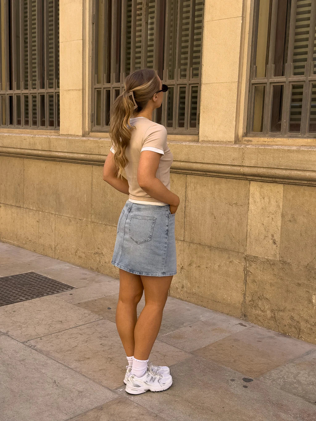 VMTESSA Short Skirt - Light Blue Denim