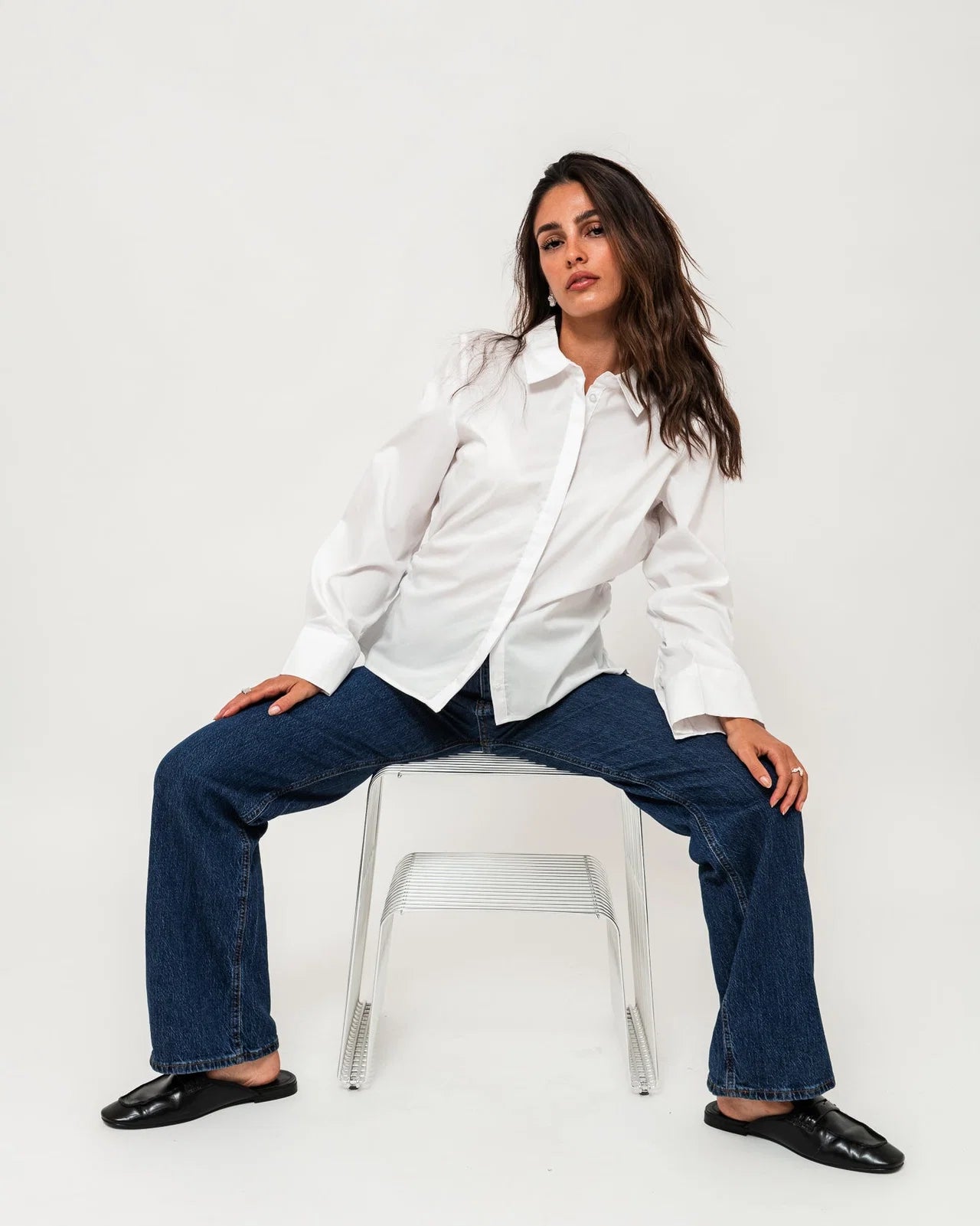VMTESSA WIDE Jeans - Dark Blue Denim