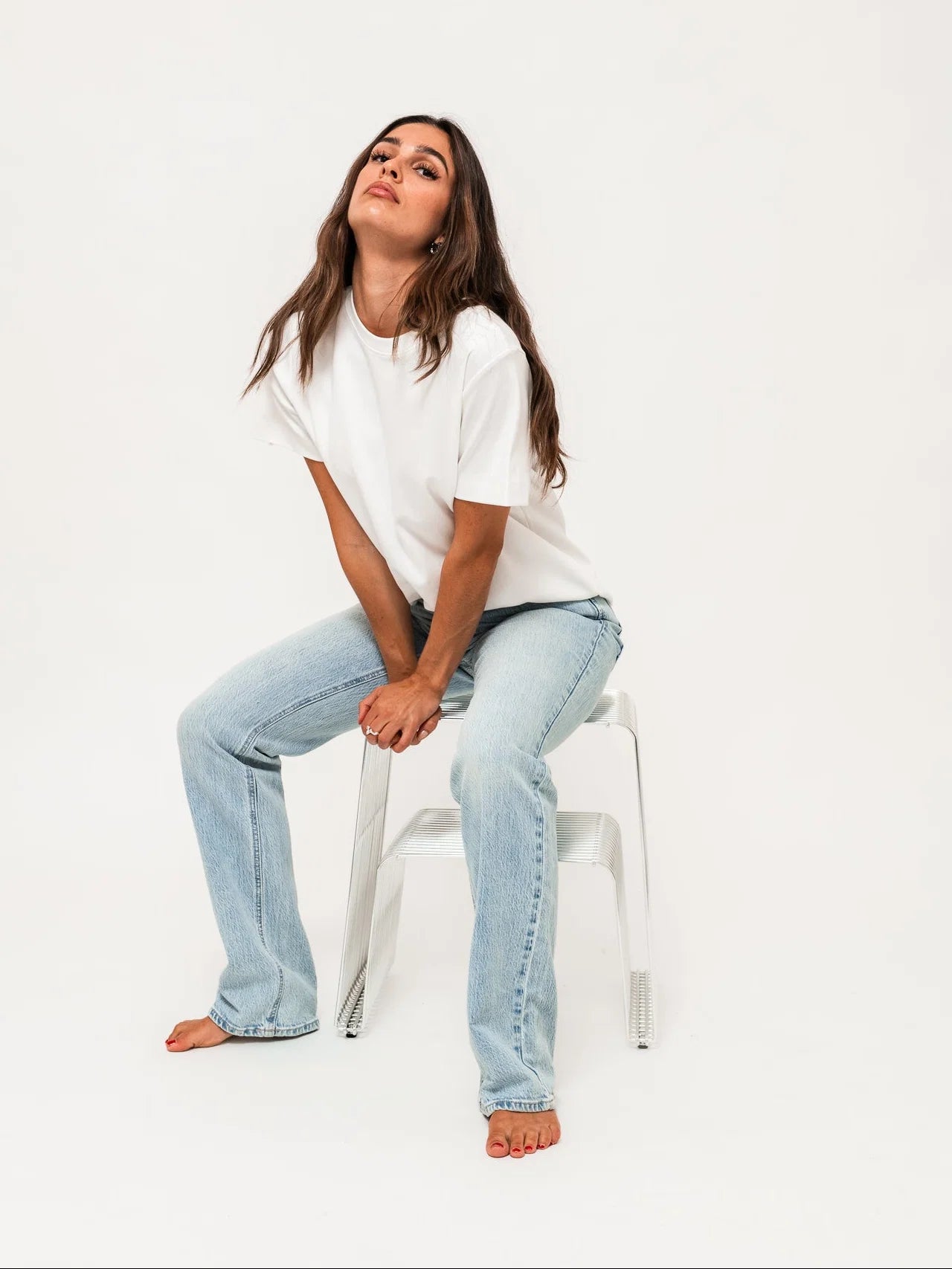 VMTESSA straight Jeans - Light Blue Denim