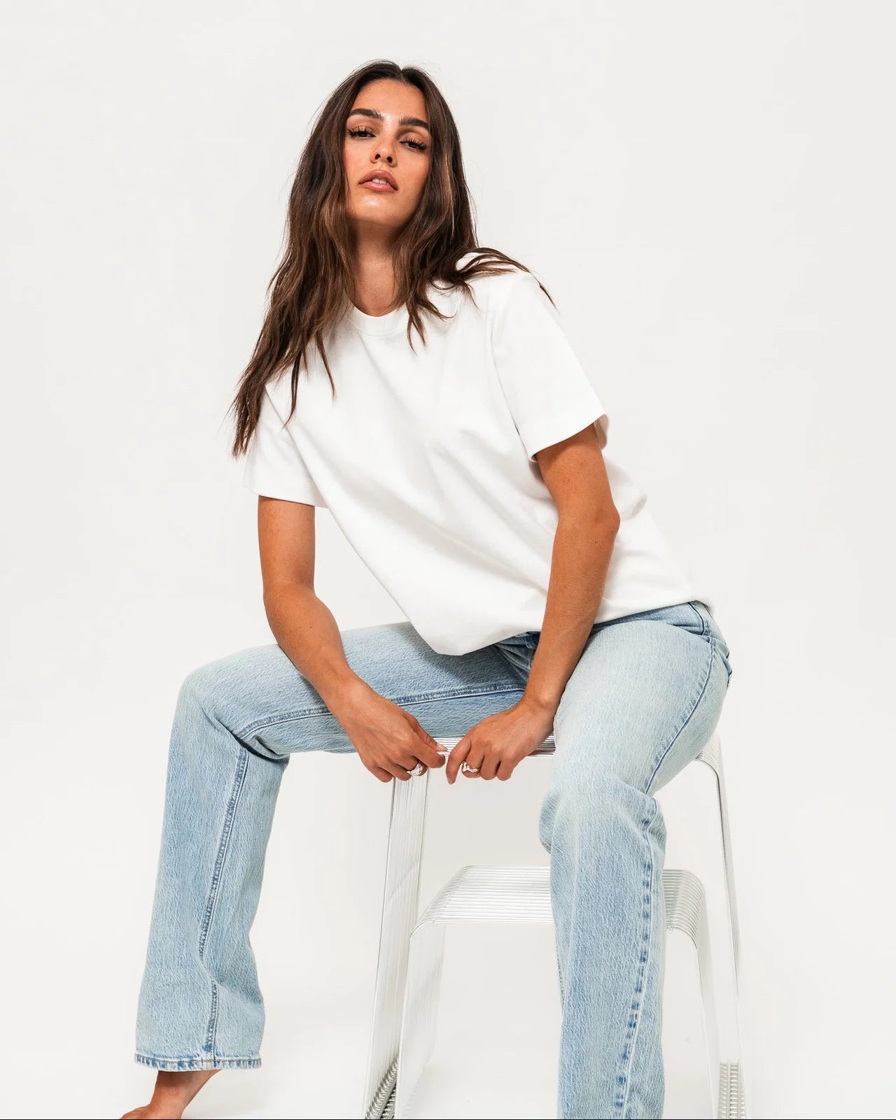 VMTESSA straight Jeans - Light Blue Denim