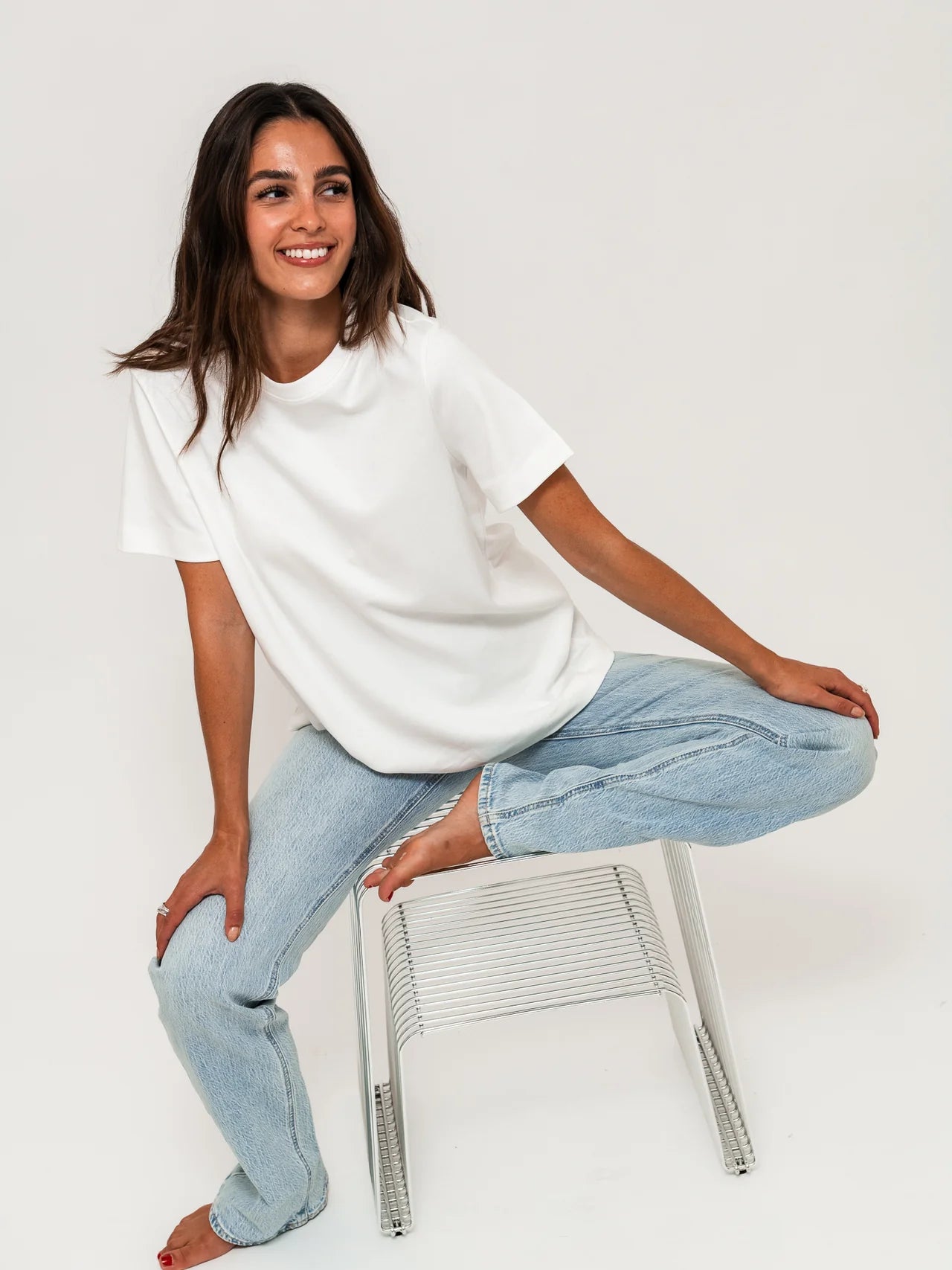 VMTESSA straight Jeans - Light Blue Denim