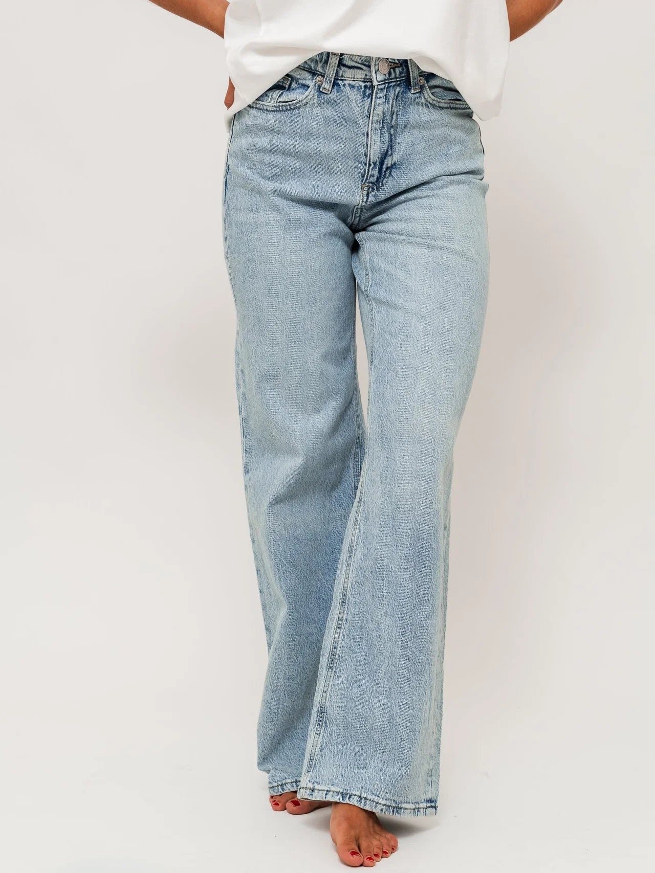 VMTESSA wide Jeans - Light Blue Denim