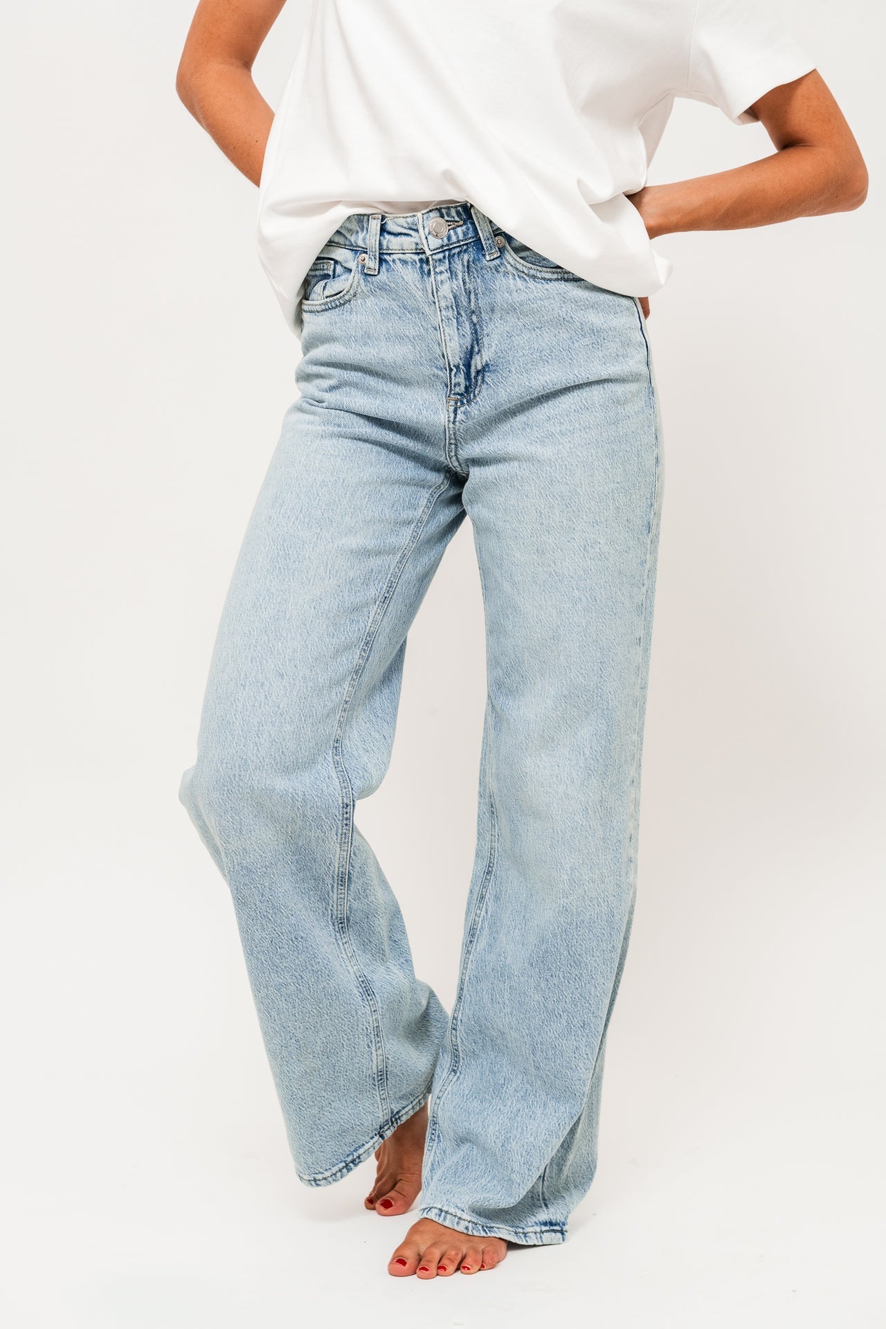 VMTESSA wide Jeans - Light Blue Denim