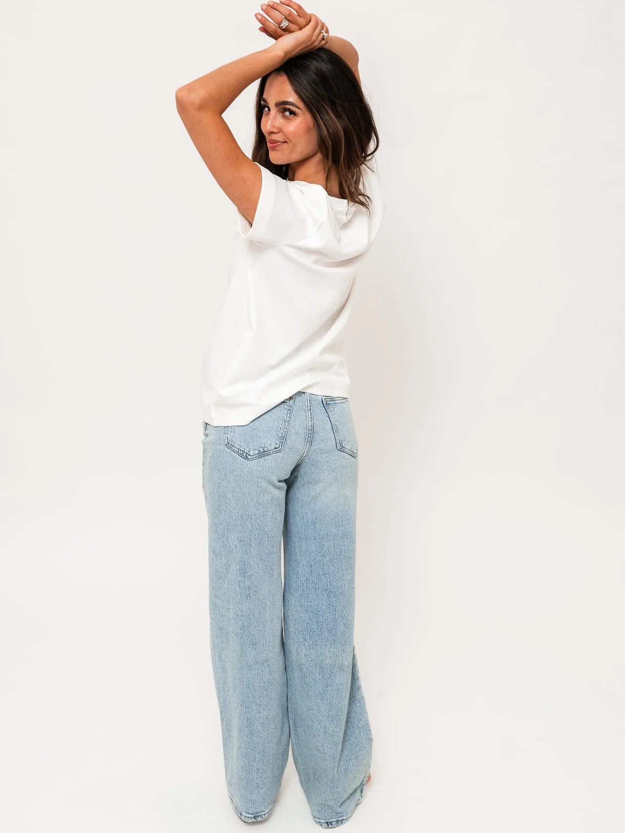 VMTESSA wide Jeans - Light Blue Denim