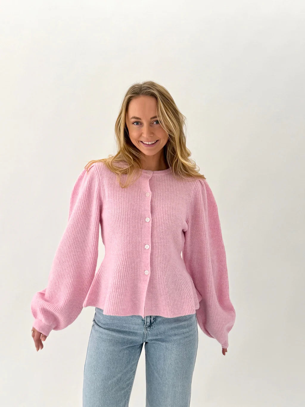 PCSILLY Knit Cardigan - Roseate Spoonbill