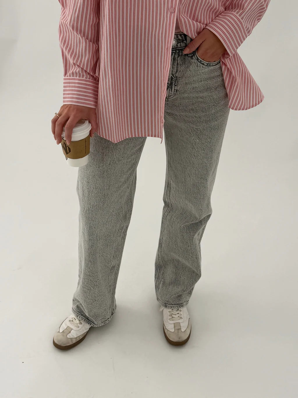 VMTESSA wide Jeans - Light Grey Denim