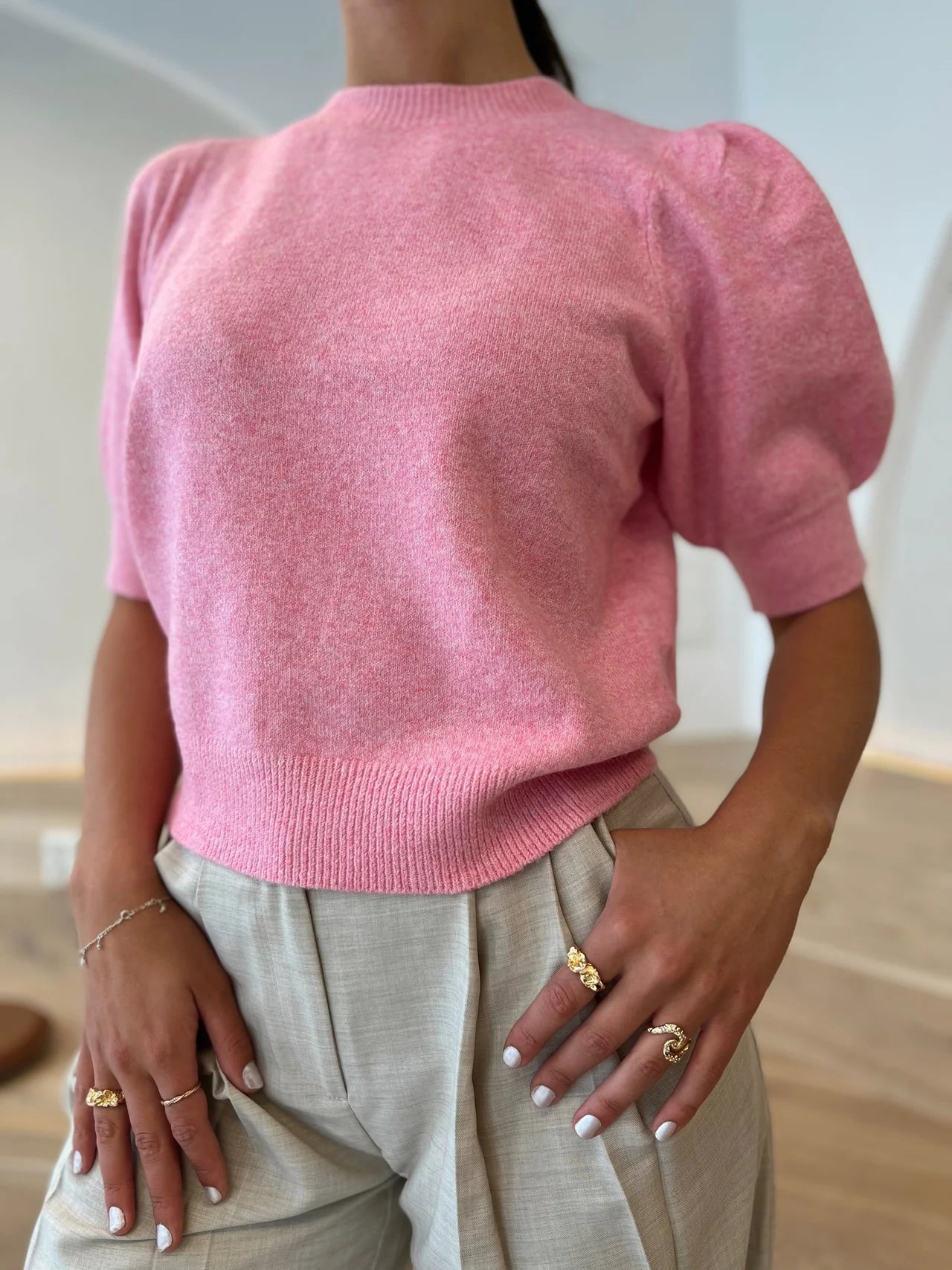 VMDOFFY 2/4 O-NECK PULLOVER  - Bonbon