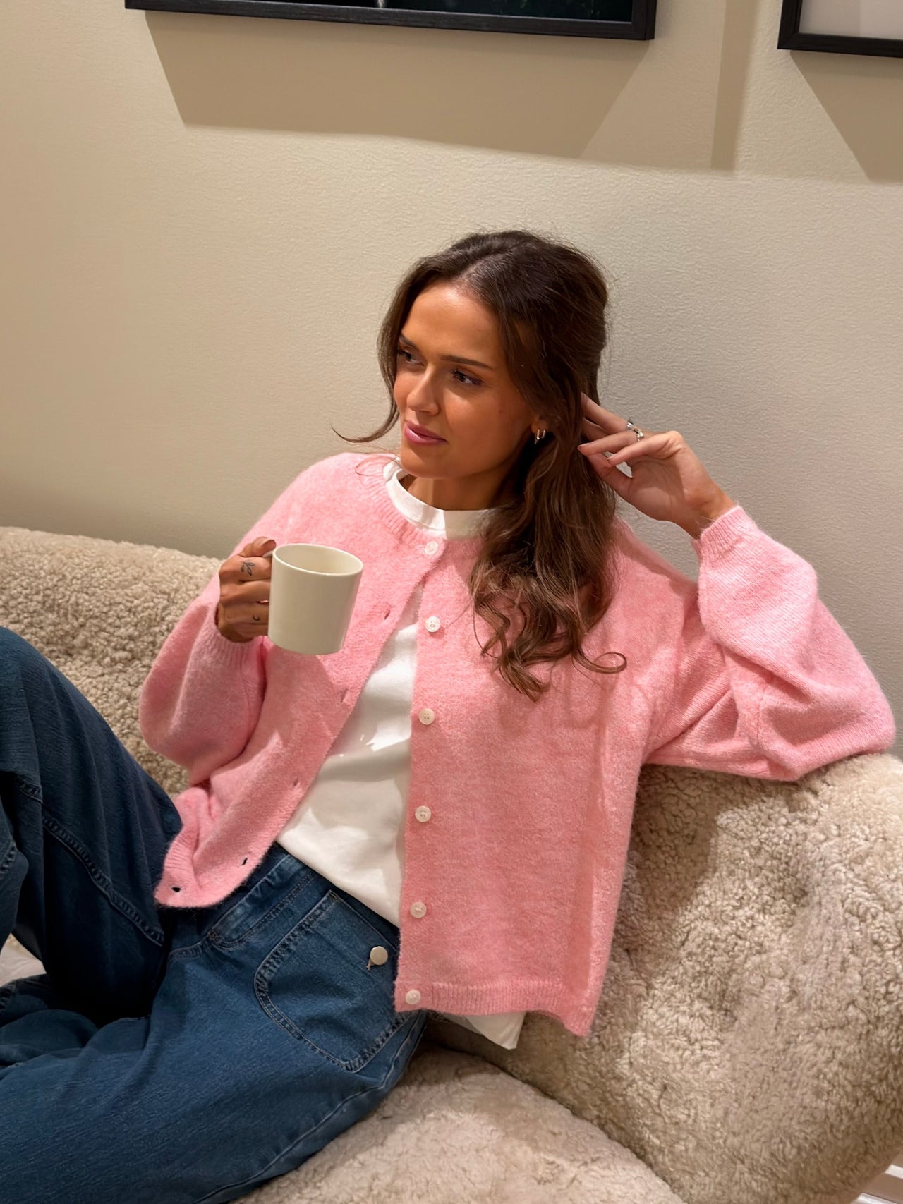 VMHOPE Knit Cardigan - Roseate Spoonbill