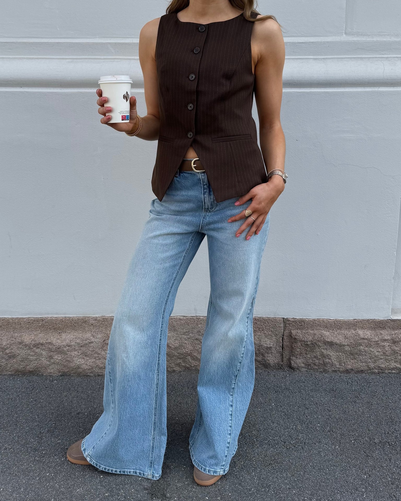 VMINDIA flared Jeans - Medium Blue Denim